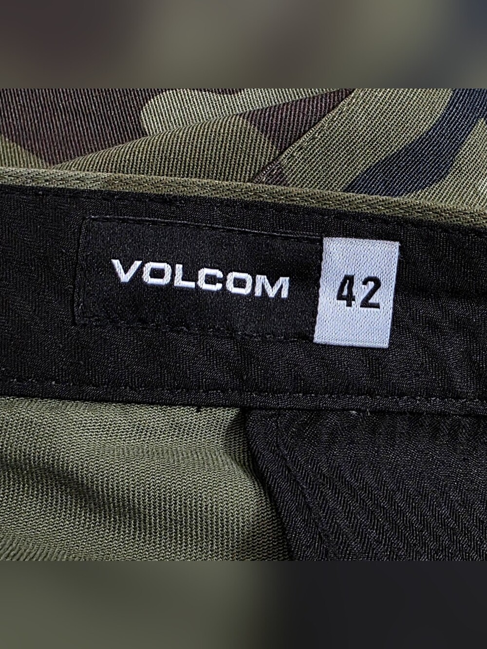 Volcom Men's Vmonty 22" Stretch Chino Shorts Green Combo Camouflage Size 42 rare - Picture 6 of 7